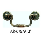 3" Antiqued Brass Drawer Pull Queen Anne Style Vintage Old. Fixed Price $12.25.