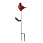 Solar Red Bird Garden Stake With Glass Led Light. Fixed Price $20.32.