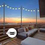3 Pack Metal String Poles Outside For Hanging Lights Deck Garden Backyard. Fixed Price $27.59.