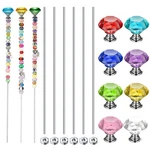 Pelopy Pack Of 8 Diy Fairy Garden Beaded Stakes Wands Diamond, Bright Color. Fixed Price $24.64.