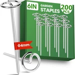 200X 8-GAUGE Galvanized Steel Landscape Fabric Pins, 6" Garden Staples, Tent. Fixed Price $65.98.
