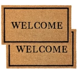 Kankun Coco Coir Door Mat With 1'5" X 2'6" (rectangular), WELCOME2 - 2PACK. Fixed Price $46.53.