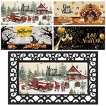 Tinideya 4 Pcs Seasonal Doormat Inserts Christmas Winter Interchangeable Welcome. Fixed Price $35.68.