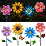 Solar Garden Stake Lights, Metal Flower Design, 4 Pc. Set For Outdoor Decor, .... Fixed Price $41.91.