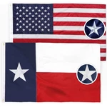Xifan American & Texas 3X5 Ft. Embroidered Nylon Outdoor Flag Combo 210D. Fixed Price $56.54.