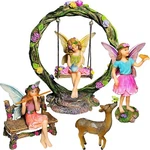 Mood Lab Fairy Garden Kit - Swing Set Of 6 Pcs Miniature Figurines & Accessories. Fixed Price $39.95.