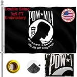 Zekvy Embroidered Pow Flag 3X5 Outdoor Made In Usa - Double Sided Heavy Duty Viv. Fixed Price $85.04.
