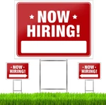 Premium 24" X 18" Now Hiring Signs With Stakes Double-sided Help Wanted. Fixed Price $85.99.