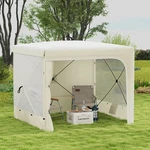 Outsunny 7' X 8' Pop Up Canopy Tent With Curtains, Nettings, Carry Bag. Fixed Price $149.99.