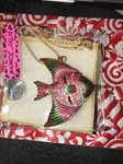 Betsey Johnson Necklace Fish Rainbow Tropical Gold Crystals. Fixed Price $21.95.