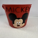 Disney Mickey Mouse Red Plastic Bucket Midwest Quality Gloves. Fixed Price $12.99.