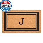 Calloway Mills 18X30" Black Border Monogram Coir Doormat (letter J). Fixed Price $42.86.