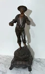 Beautiful 18" Vintage Metal Statue Of Young Boy Holding Cup - Classic Design. Fixed Price $150.00.