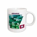 3DROSE Map And Flag Of The State Arkansas With All Counties Colored. Mug. Fixed Price $11.99.