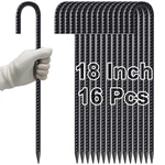 Rebar Stakes 18 Inch J Hook Heavy Duty 16 Pack 3/8 Black Vvokgo Ground Anchors. Fixed Price $59.99.