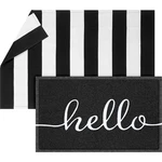 Pcs 30'' X 18'' Doormat 43'' 27.5'' Black And White Layered Rug For Front.... Fixed Price $45.25.