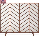 Bold Chevron Fireplace Screen Iron Guard Mesh Safety Easy Assembly New. Fixed Price $93.58.