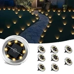 8-12SOLAR Led Ground Outdoor Buried Disk Lighting Landscape Pathway. Fixed Price $24.79.