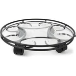 Plastec Durable Saucer Caddy Deluxe With Casters, Black Finish, 14IN. Fixed Price $54.55.