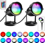 2PCS Spot Lights Indoor W/ Remote Rgb Color Changing Plug-in Landscape Us. Fixed Price $32.99.