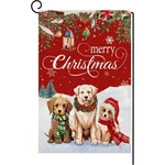 Christmas Garden Flag 28X40 Double Sided, Snowy Wreath Dog, Winter Outdoor Decor. Fixed Price $15.59.