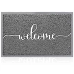 Aazzkang Welcome Mats For Front Door Non Slip 30"X18", Light Gray. Fixed Price $19.94.