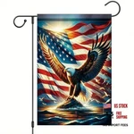 Starlit Patio Patriotic Garden Flag 4TH Of July American Eagle. Fixed Price $15.47.