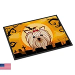Caroline's Treasures BB1762MAT Halloween Yorkie Yorkishire Terrier Doormat 18X27. Fixed Price $52.55.