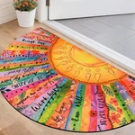 Likiyol Sun Door Mat Outside Entrance, Inspirational Quotes Welcome Half Cir. Fixed Price $65.96.