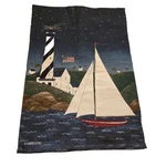 Warren Kimble Tapestry Coastal Breeze Usa Flag Sailboats Lighthouse Wall Decor. Fixed Price $24.97.