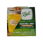 1 Ball Dissolvable Labels For Canning 60 Count Box Equals Total Made Usa. Fixed Price $8.00.