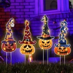 4 Set Halloween Yard Signs, Pumpkin Garden Stakes With Witch Hats Jack O' Lan.... Fixed Price $31.45.
