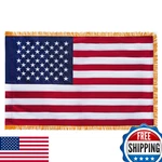 Syii American Flag 4X6 Ft - Embroidered Stars, Gold Fringe, Heavy Duty. Fixed Price $76.62.