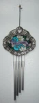 Welcome Floral "stained" Glass Wind Chime Purple Blue Green Silver. Fixed Price $8.42.