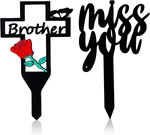 Jspupifip 2 Pcs Metal Cemetery Crosses, Grave Markers With 'miss You' Plaque. Fixed Price $18.25.