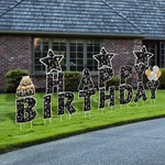 18 Pieces Happy Birthday Yard Signs With Stakes, 16 Inches Outdoor L.... Fixed Price $44.31.