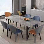 Slate Dining Table Rectangular Kitchen Breakfast Furniture For 6-PERSON Us. Fixed Price $209.90.
