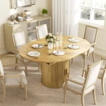 Extendable Dining Table, 60" Oval Kitchen For 6, Natural Wood. Fixed Price $188.99.